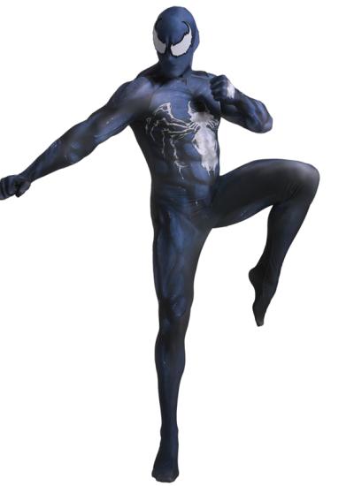 Dark Symbiote Predator (Venom) Костюм Венома в повний зріст: закрита маска з білими очима, коліно підняте високо, руки в бойовій стійці
